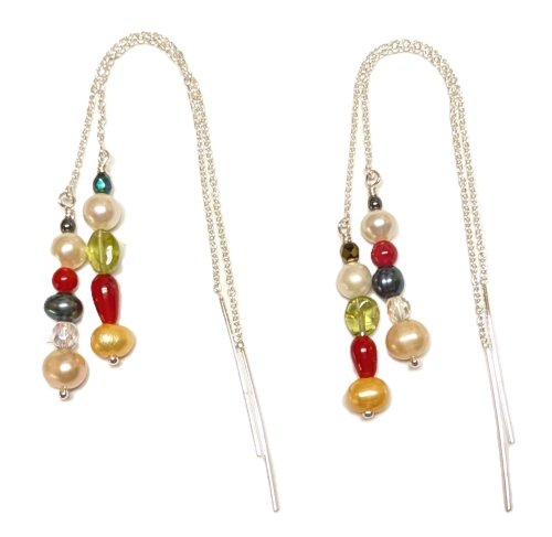 Judy Larson's Threader Earrings - , Contemporary Wire Jewelry, Findings, Clasps, Components, Tumbling, Tumble, Tumbling Jewelry, Butane Torch, Soldering, Solder, Design, final pairs